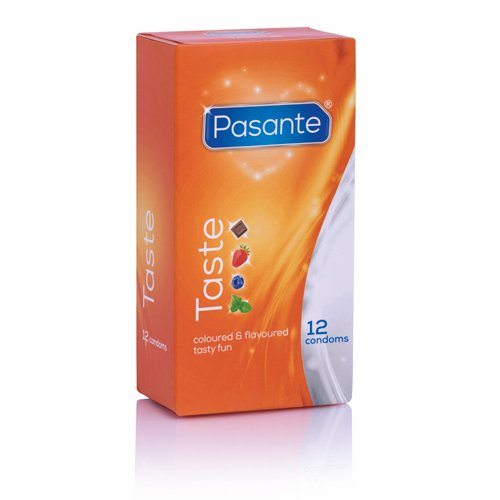 Pasante Taste vegyes színes ízesített óvszer 12db